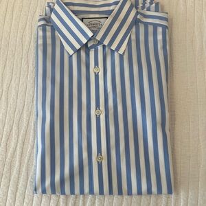 Charles Tyrwhitt Sky Blue and White Striped Dress Shirt
